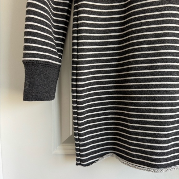 Abercrombie & Fitch Gray White Striped Tunic Sweatshirt Dress Cotton Pullover XS - Picture 9 of 10